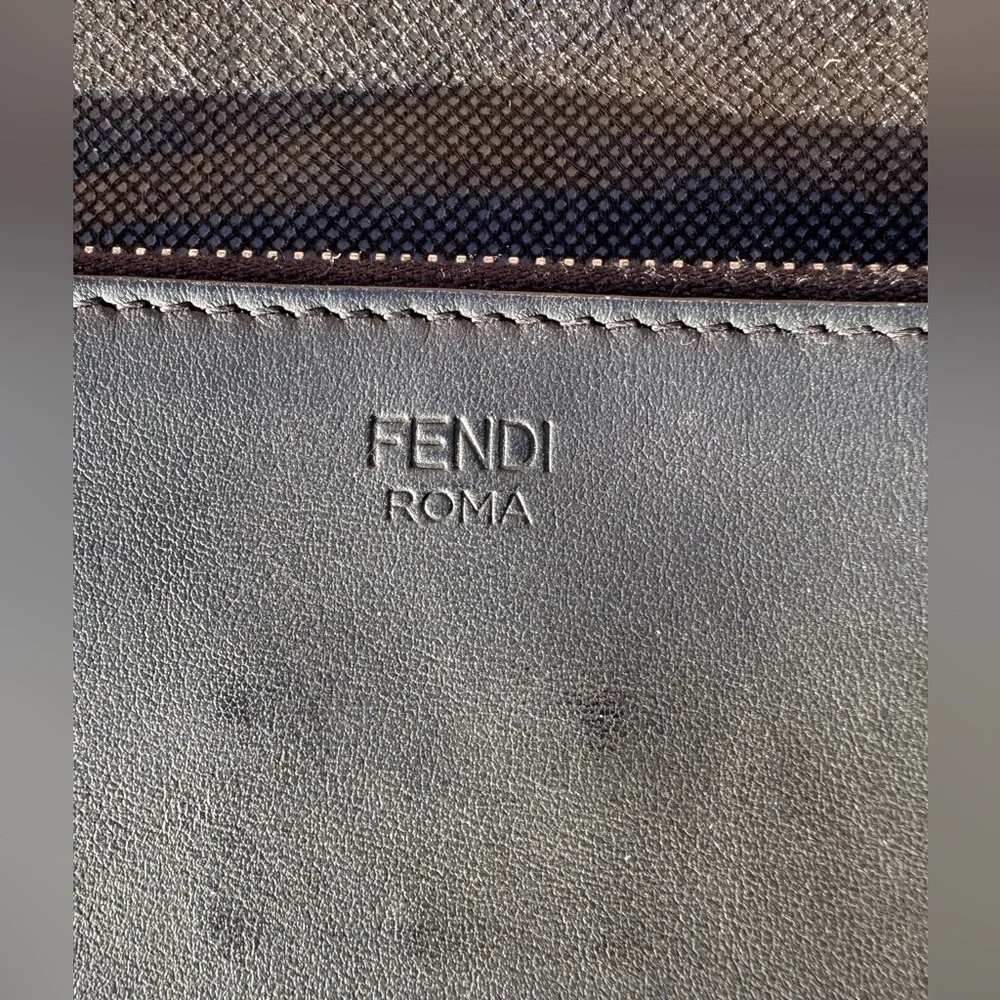 Fendi Monster Clutch Black Leather Gold hardware EUC RARE Collectible - Picture 7 of 11